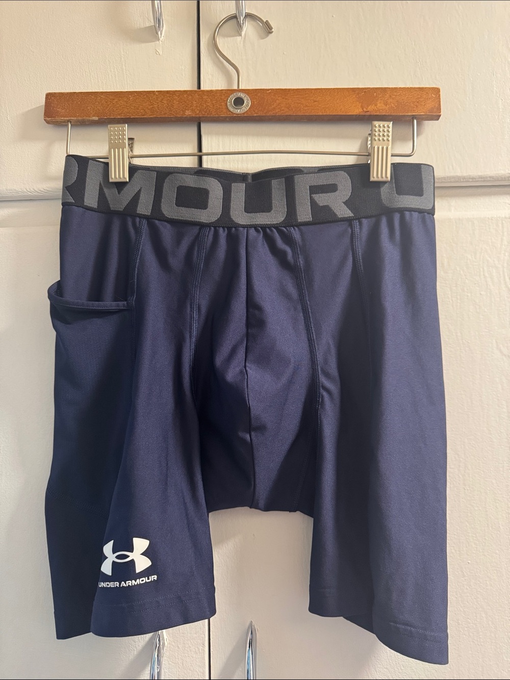 Under Armour Navy Men's Athletic Compression Short with Pocket